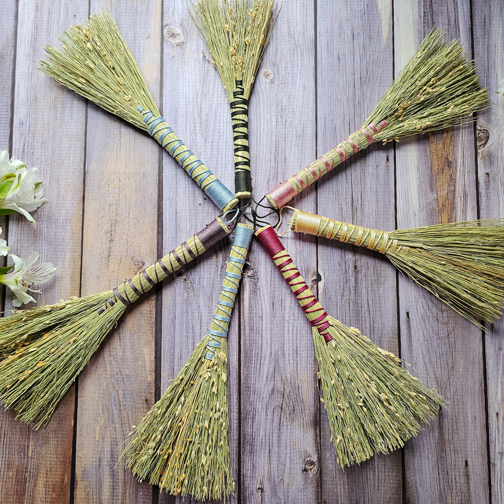 Mini Altar Broom - Handmade Hawktail Whisk Broom