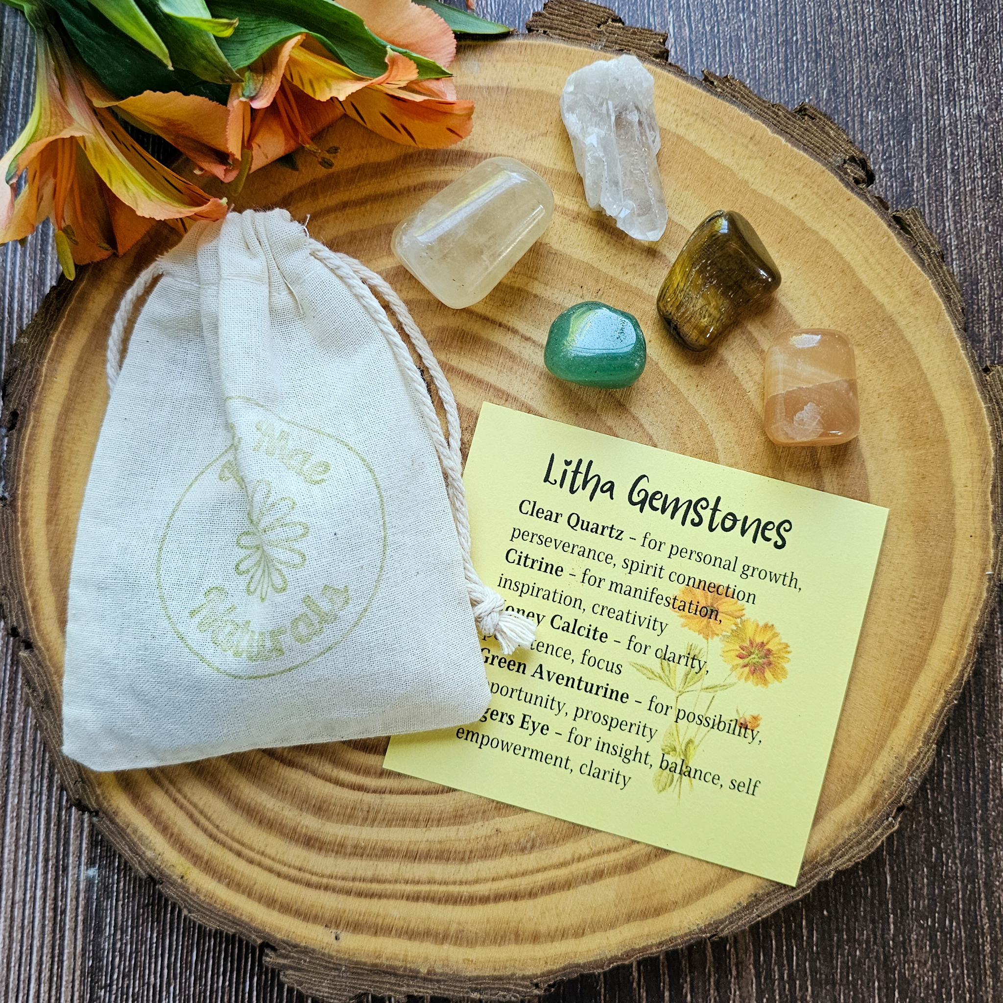 Litha Gemstone Set – Summer Solstice Crystal Collection for Joy, Growth & Solar Energy
