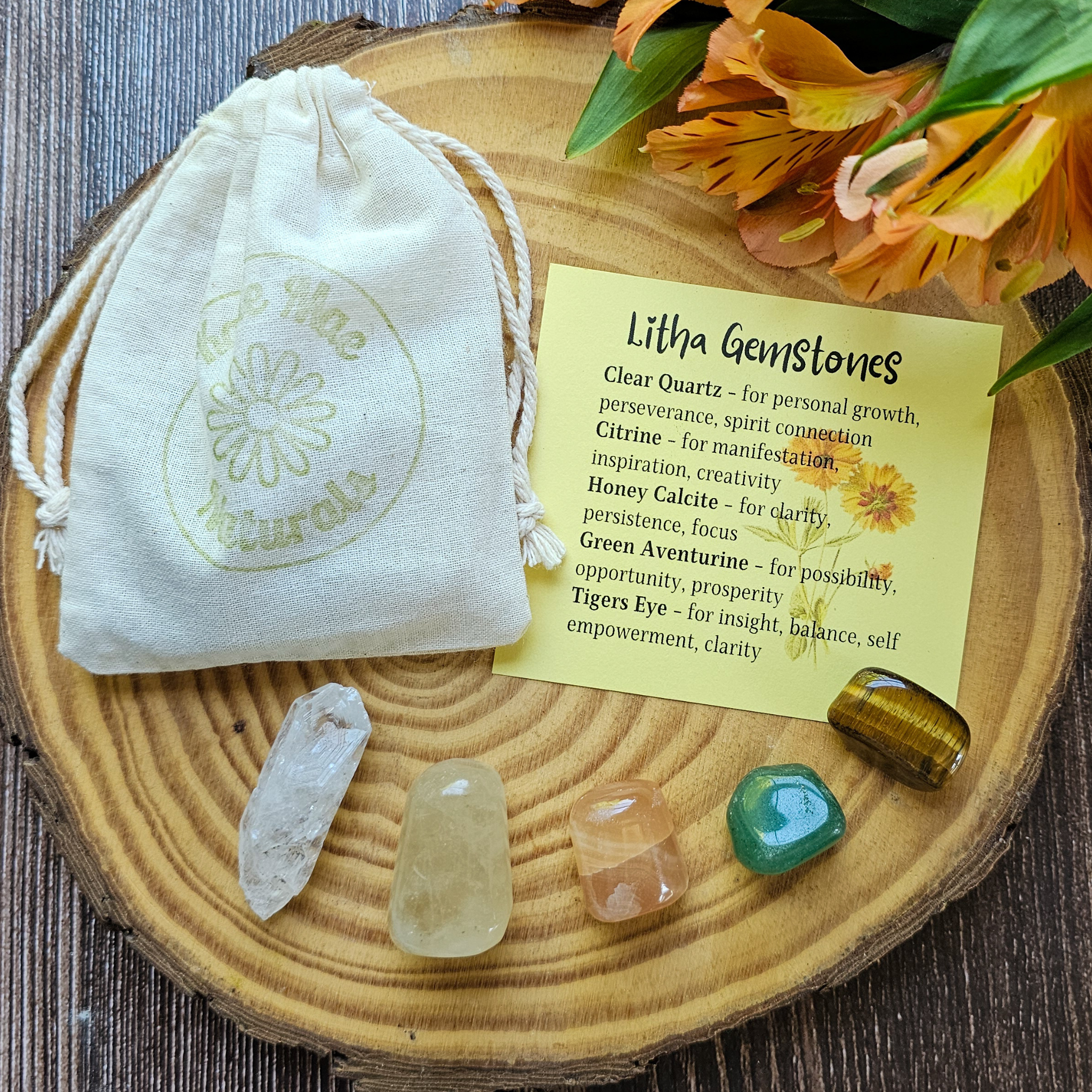Litha Gemstone Set – Summer Solstice Crystal Collection for Joy, Growth & Solar Energy