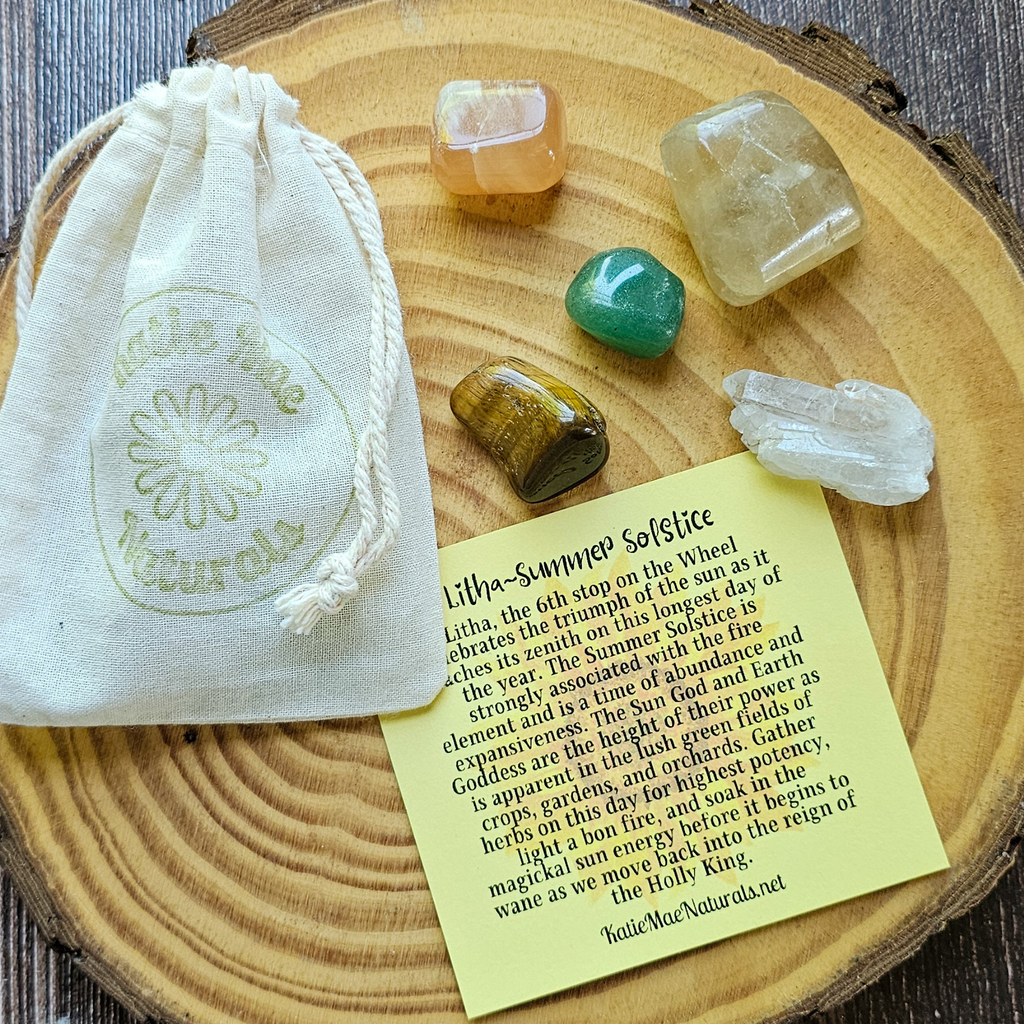 Litha Gemstone Set – Summer Solstice Crystal Collection for Joy, Growth & Solar Energy