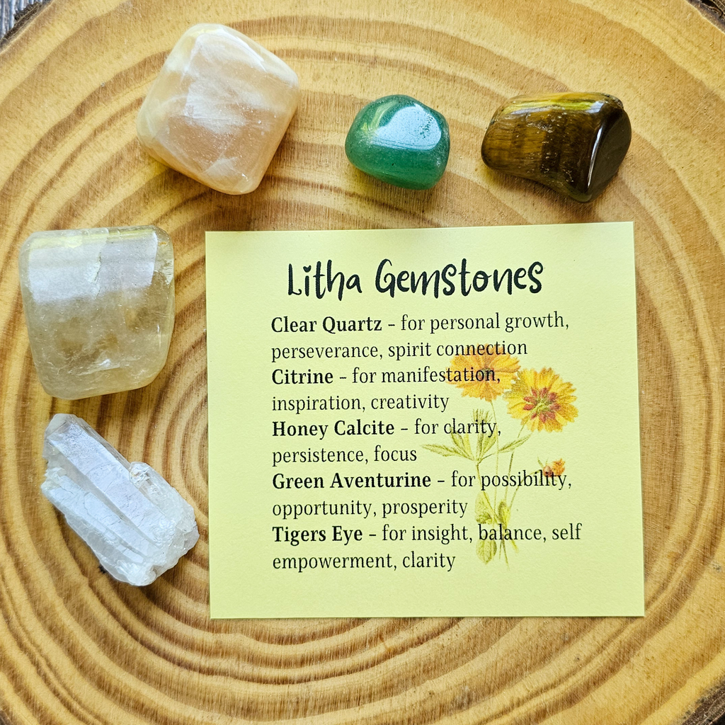 Litha Gemstone Set – Summer Solstice Crystal Collection for Joy, Growth & Solar Energy