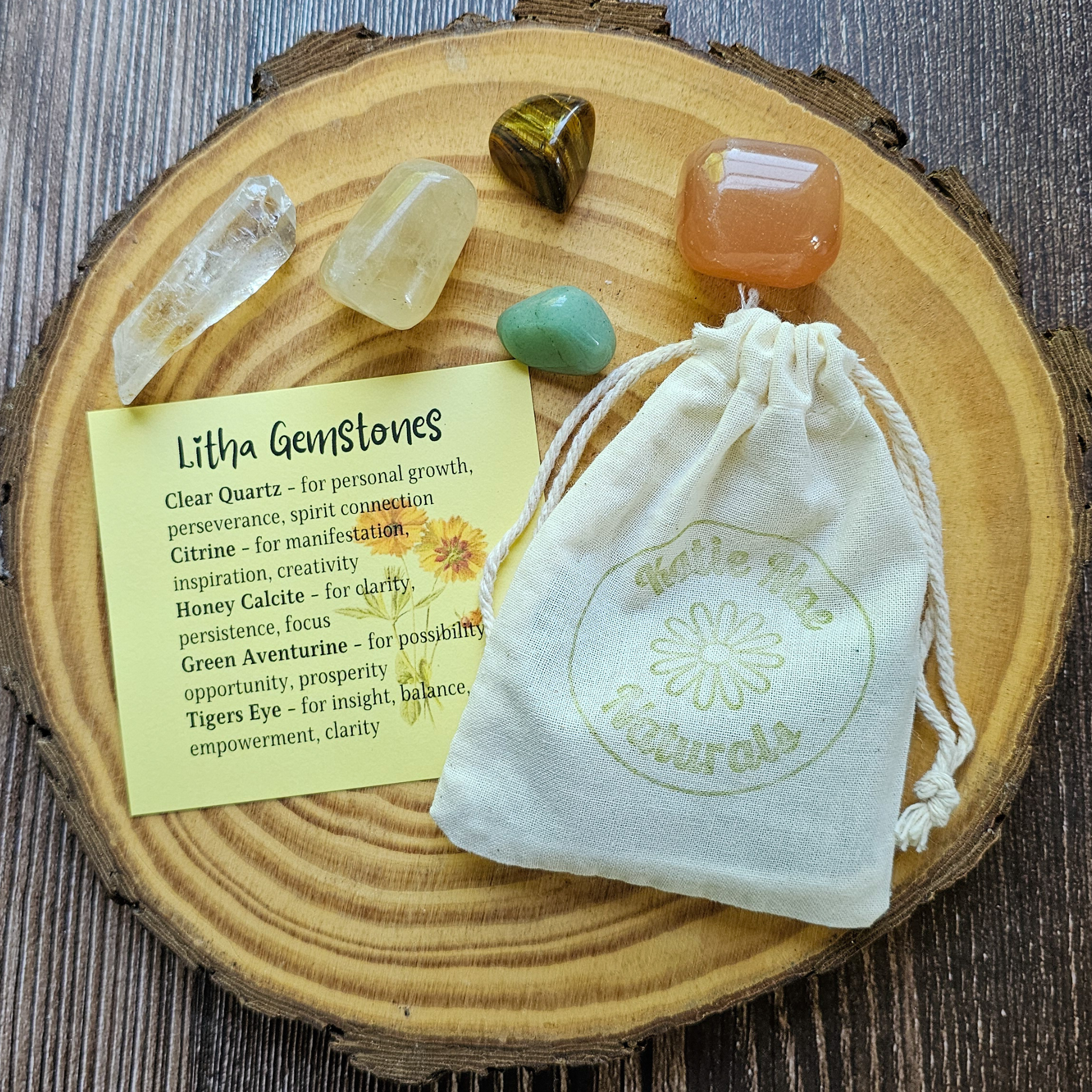 Litha Gemstone Set – Summer Solstice Crystal Collection for Joy, Growth & Solar Energy