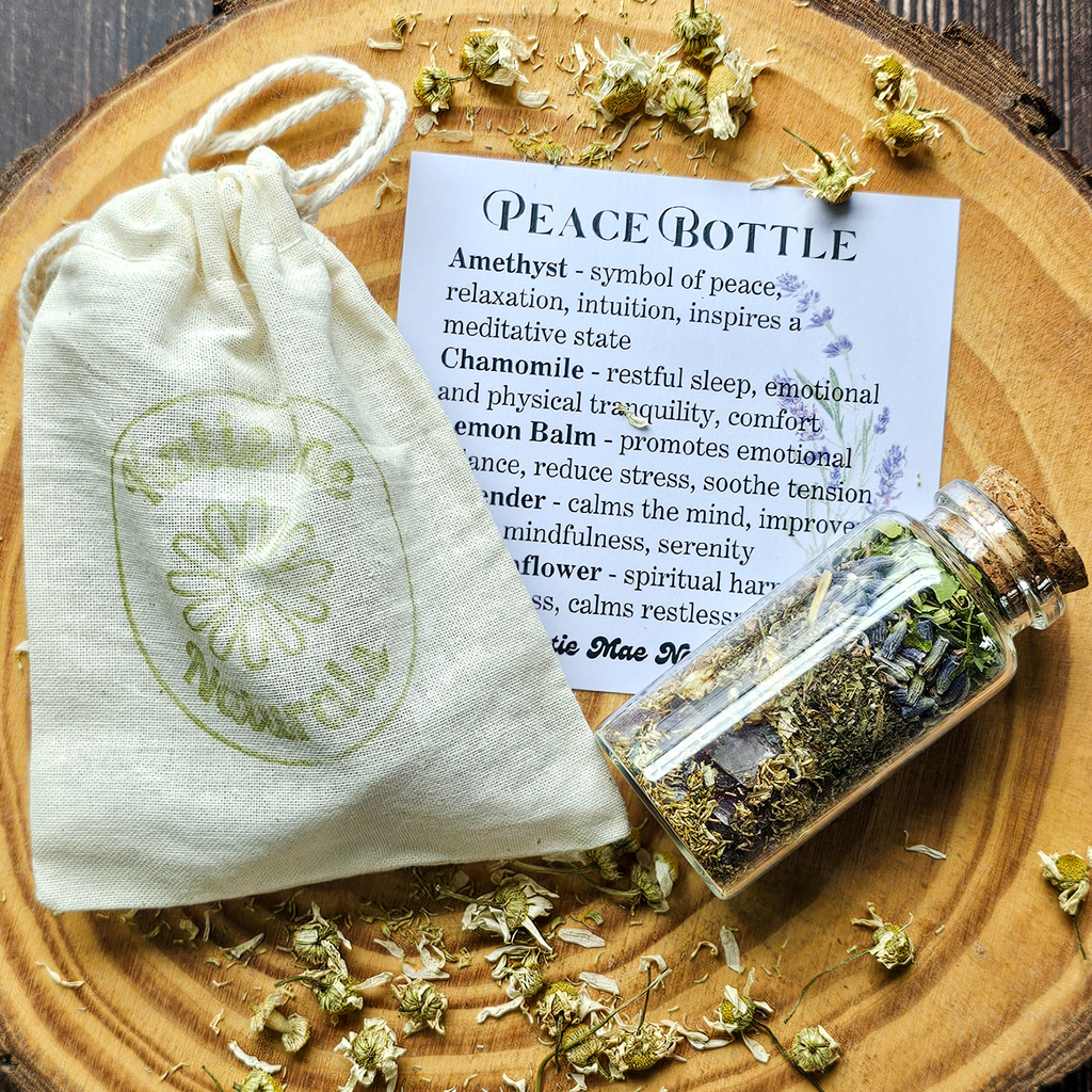Peace Spell Bottle, Intention Setting for Relaxation and Calm