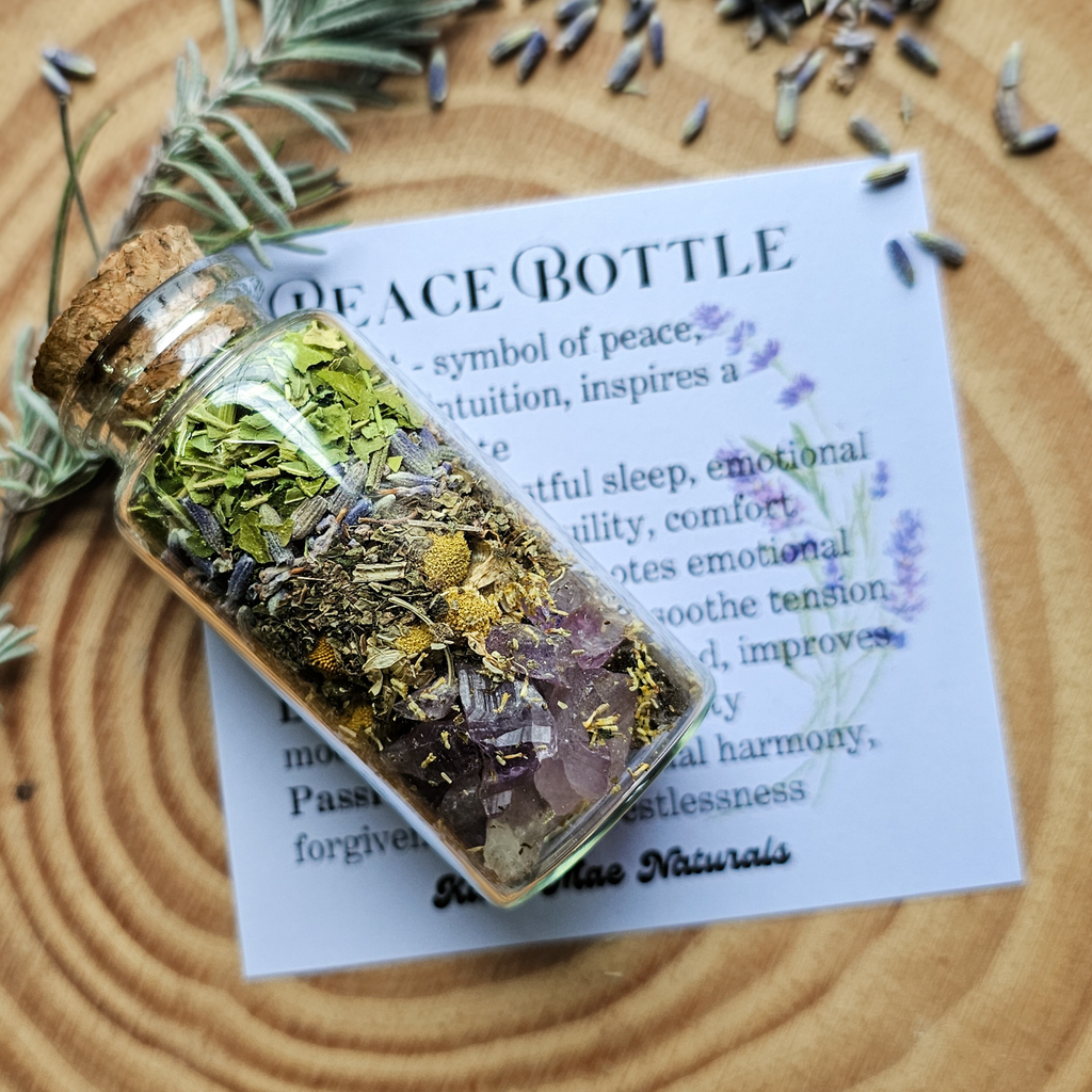 Peace Spell Bottle, Intention Setting for Relaxation and Calm