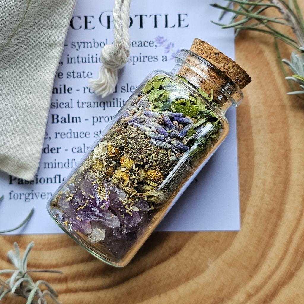 Peace Spell Bottle, Intention Setting for Relaxation and Calm