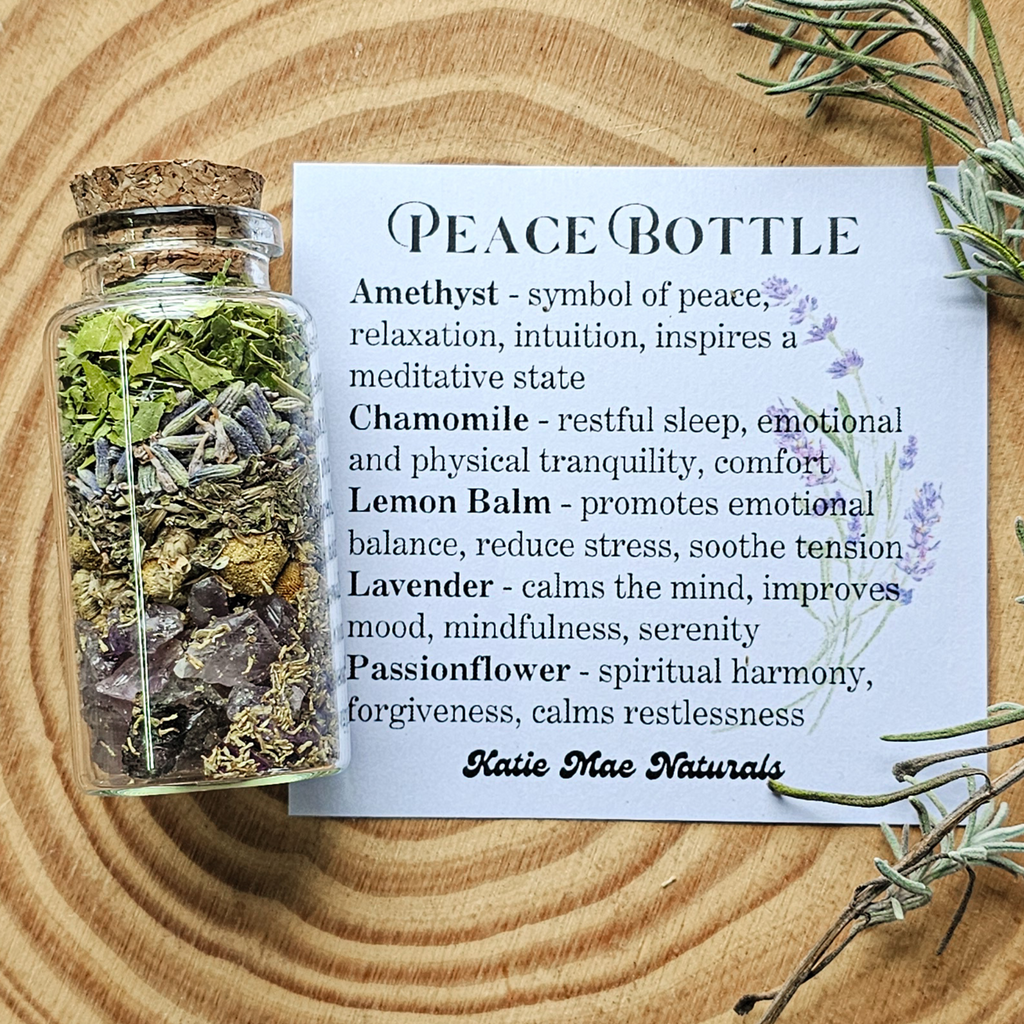 Peace Spell Bottle, Intention Setting for Relaxation and Calm