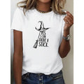 "Yes I Can Drive a Stick" Witch T-Shirt - Funny Halloween Graphic Tee, Women's All-Season Apparel