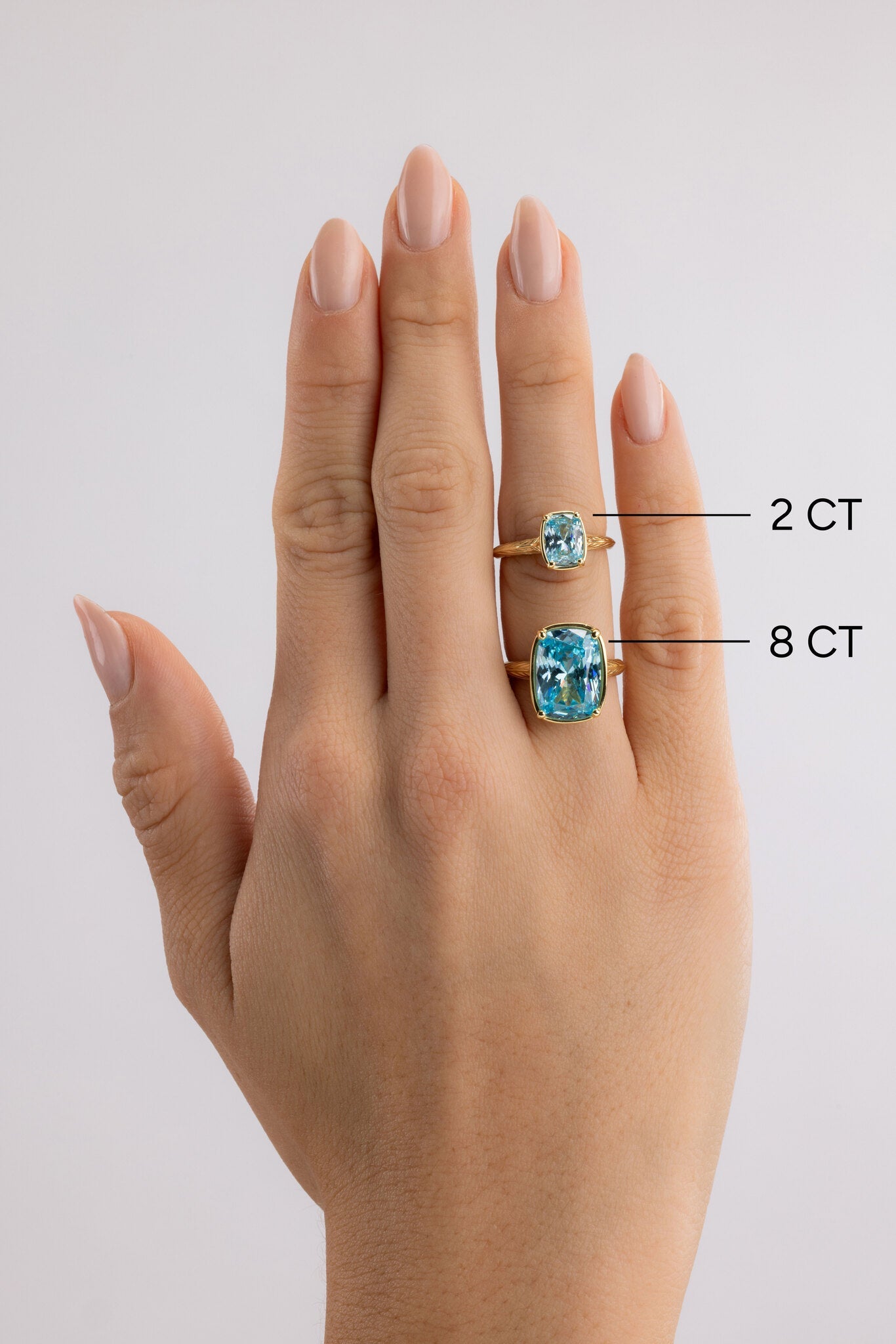 Sterling Silver Elongated Cushion Aquamarine CZ Cocktail Ring