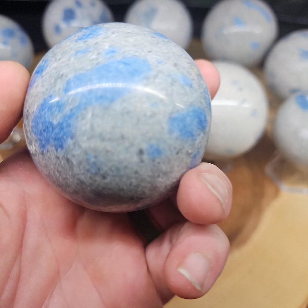 Lazurite Crystal Sphere — 60mm Polished Blue Crystal Ball with Stand | CrystalCloud Company