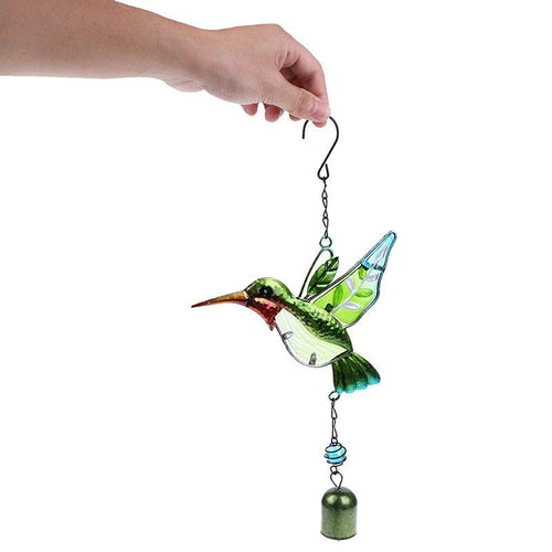 Bird Wind Chime For Wall Window Door Wind Bell Hanging Ornaments Indoor/Outdoor Metal Portable Wind Chimes Glass Pendant Tassels For Home Wall Party Festival Decor Garden Decoration Ornament Craft Gift