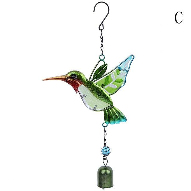 Bird Wind Chime For Wall Window Door Wind Bell Hanging Ornaments Indoor/Outdoor Metal Portable Wind Chimes Glass Pendant Tassels For Home Wall Party Festival Decor Garden Decoration Ornament Craft Gift