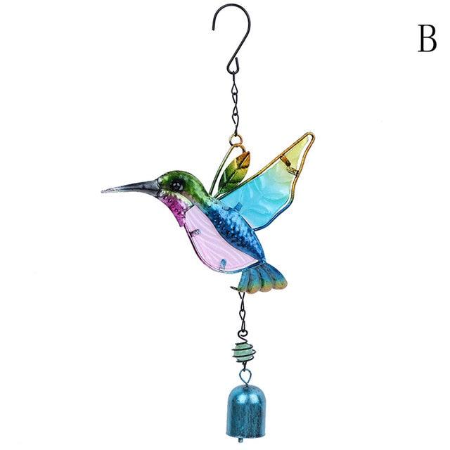 Bird Wind Chime For Wall Window Door Wind Bell Hanging Ornaments Indoor/Outdoor Metal Portable Wind Chimes Glass Pendant Tassels For Home Wall Party Festival Decor Garden Decoration Ornament Craft Gift