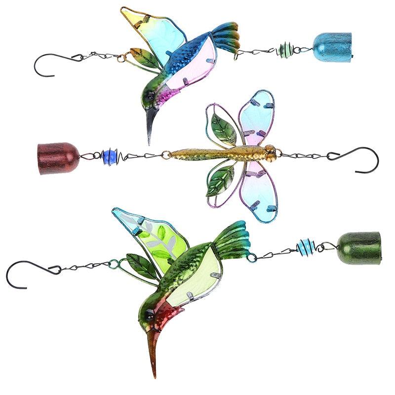 Bird Wind Chime For Wall Window Door Wind Bell Hanging Ornaments Indoor/Outdoor Metal Portable Wind Chimes Glass Pendant Tassels For Home Wall Party Festival Decor Garden Decoration Ornament Craft Gift