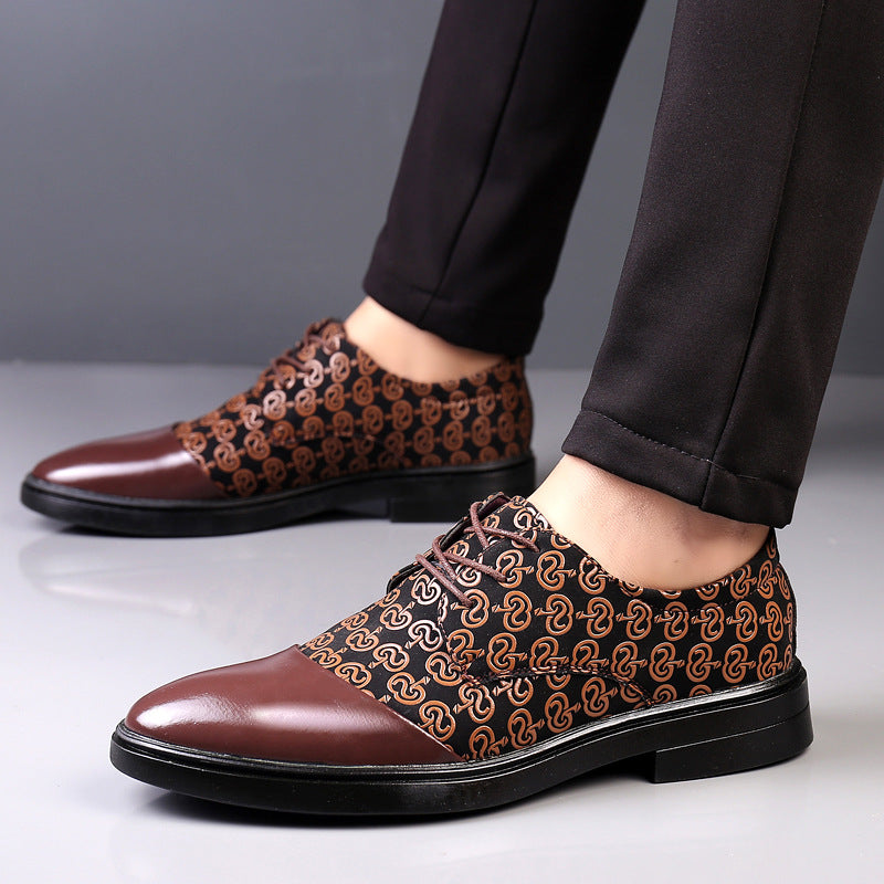 Men's Casual British-Style Korean-Style Pointed-Toe Leather Shoes