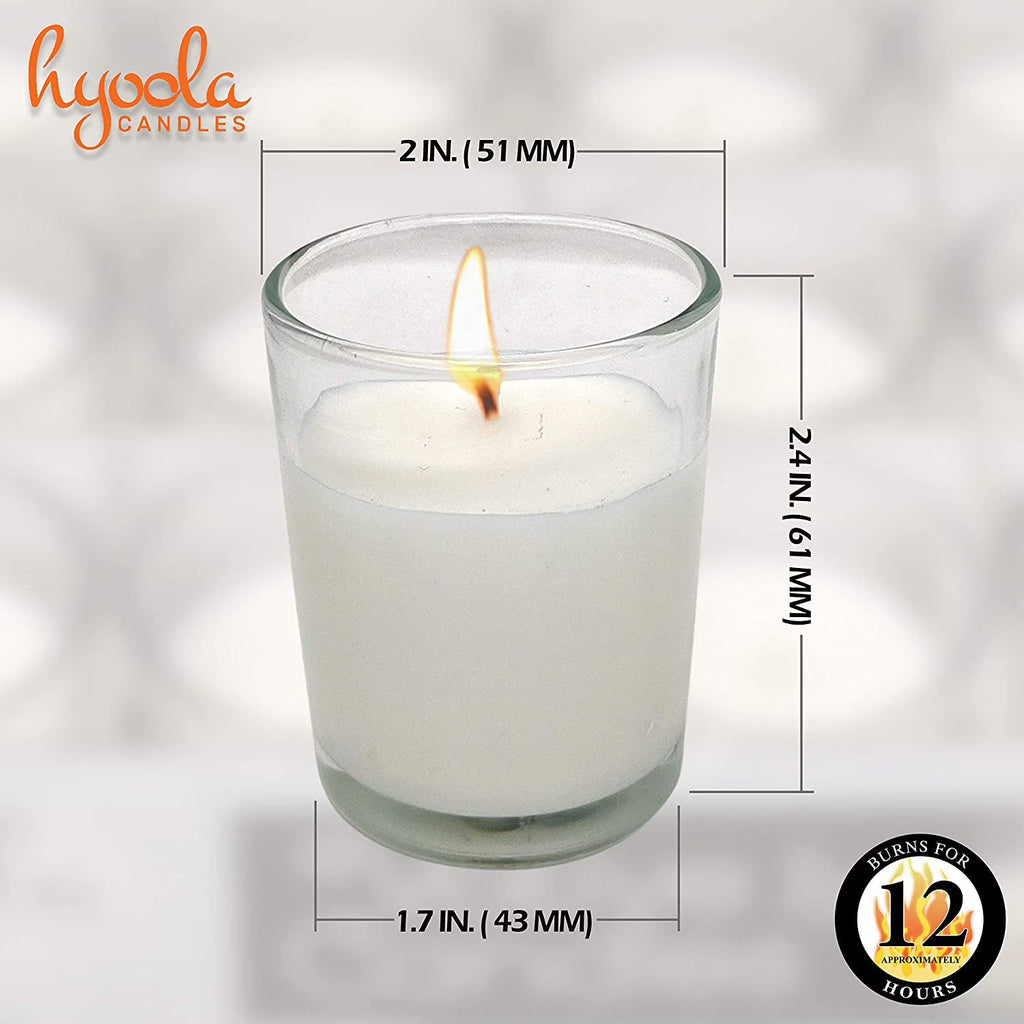 Votive Candles in Glass Cup - 12 Hours - 12 Pack