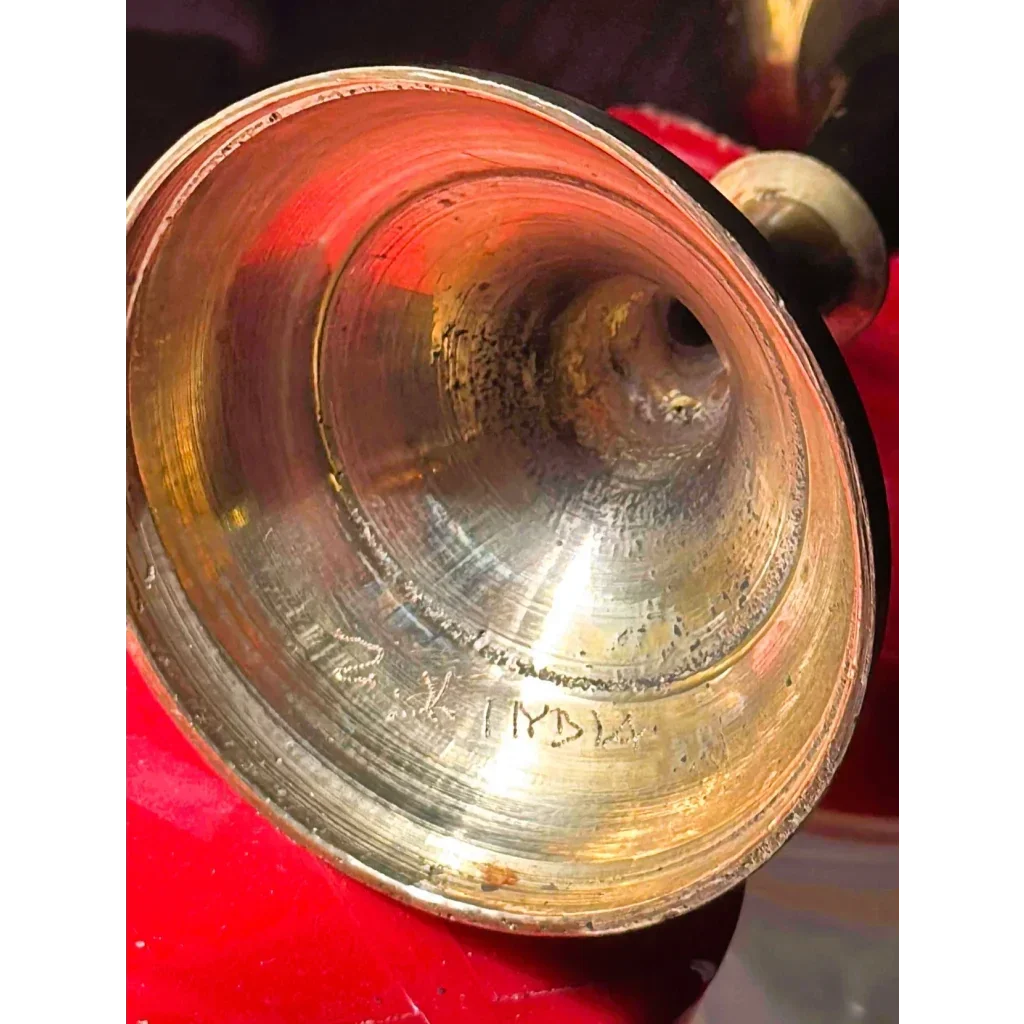 Vintage Etched Brass Goblet Chalice 🏺 Indian Bright-Cut Engraving INDIA Scratch Mark to Base