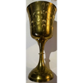 Vintage Etched Brass Goblet Chalice 🏺 Indian Bright-Cut Engraving INDIA Scratch Mark to Base