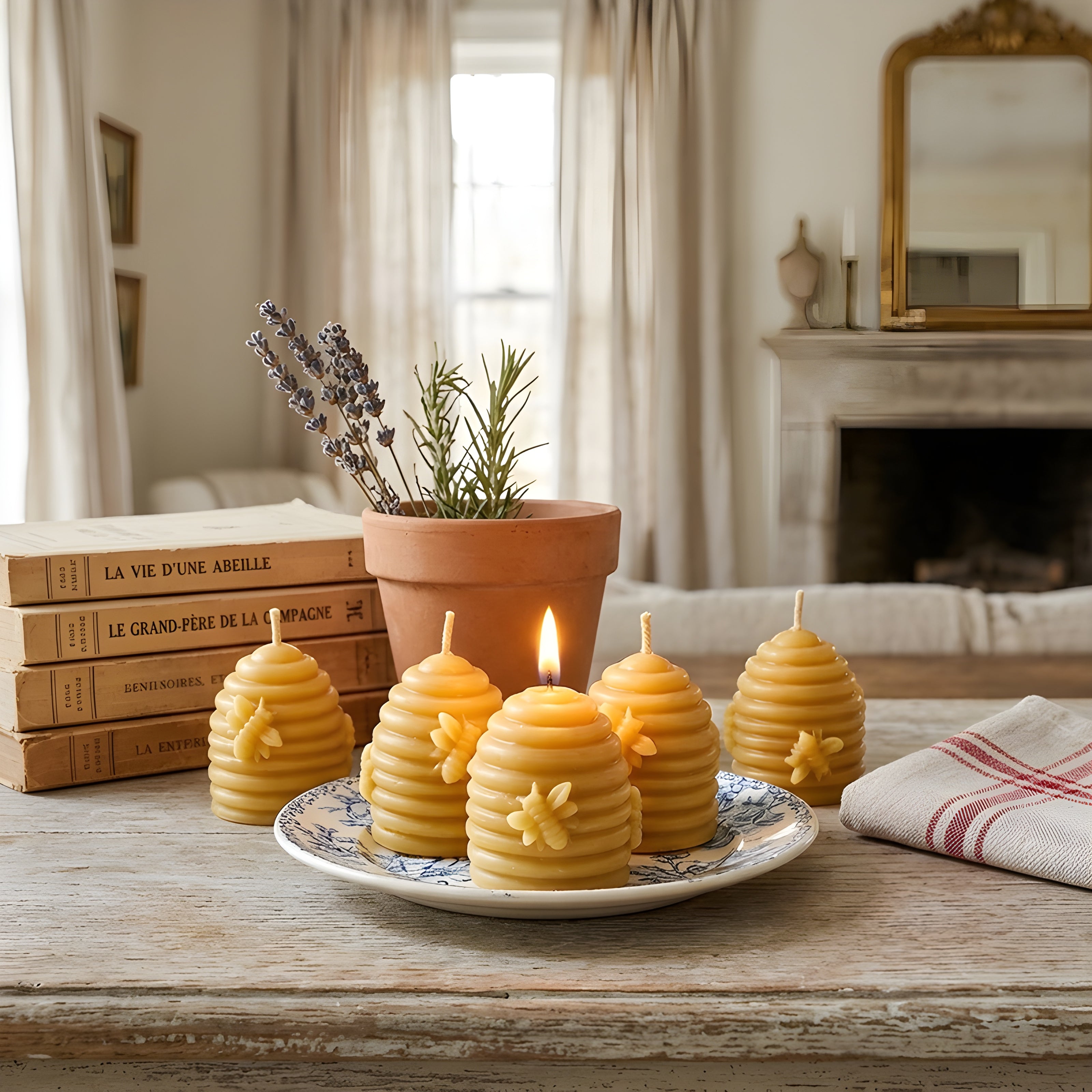 Beehive Skep Votive Beeswax Candles