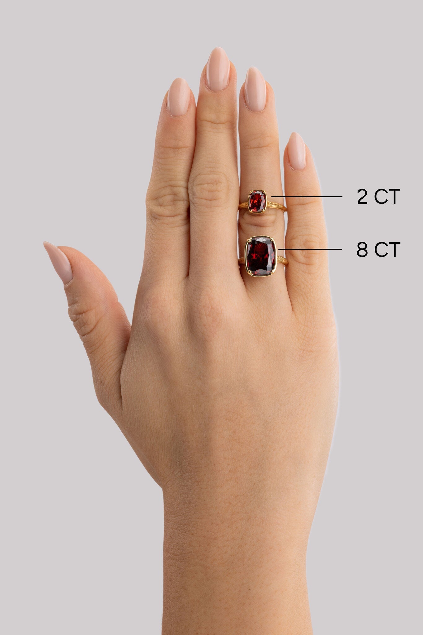 Sterling Silver Elongated Cushion Garnet CZ Cocktail Ring