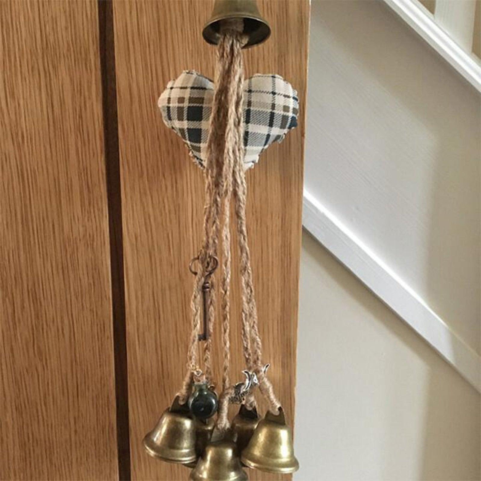 Good Luck Blessing Bells Evil Spirit Wind Chimes Witch 6 Bells Door Charm Decor Home Room Balcony Wind Chimes 24 Inch Vintage Bell For Wealth & Safe Success Ward Off Evil Protect Peace Home Garden Car Interiors