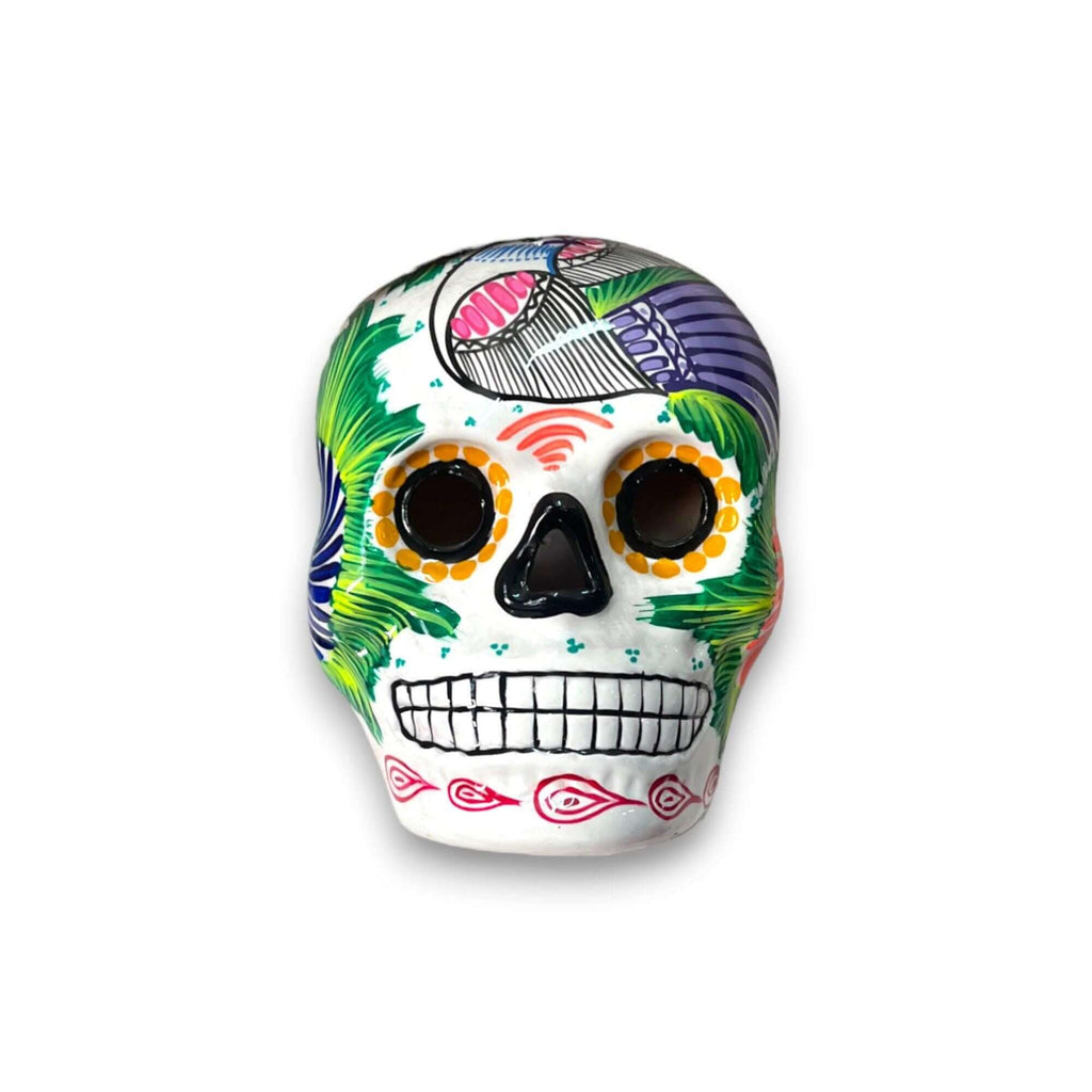Colorful Calavera Skull | Hand-Painted Mexican Wall Art Decor
