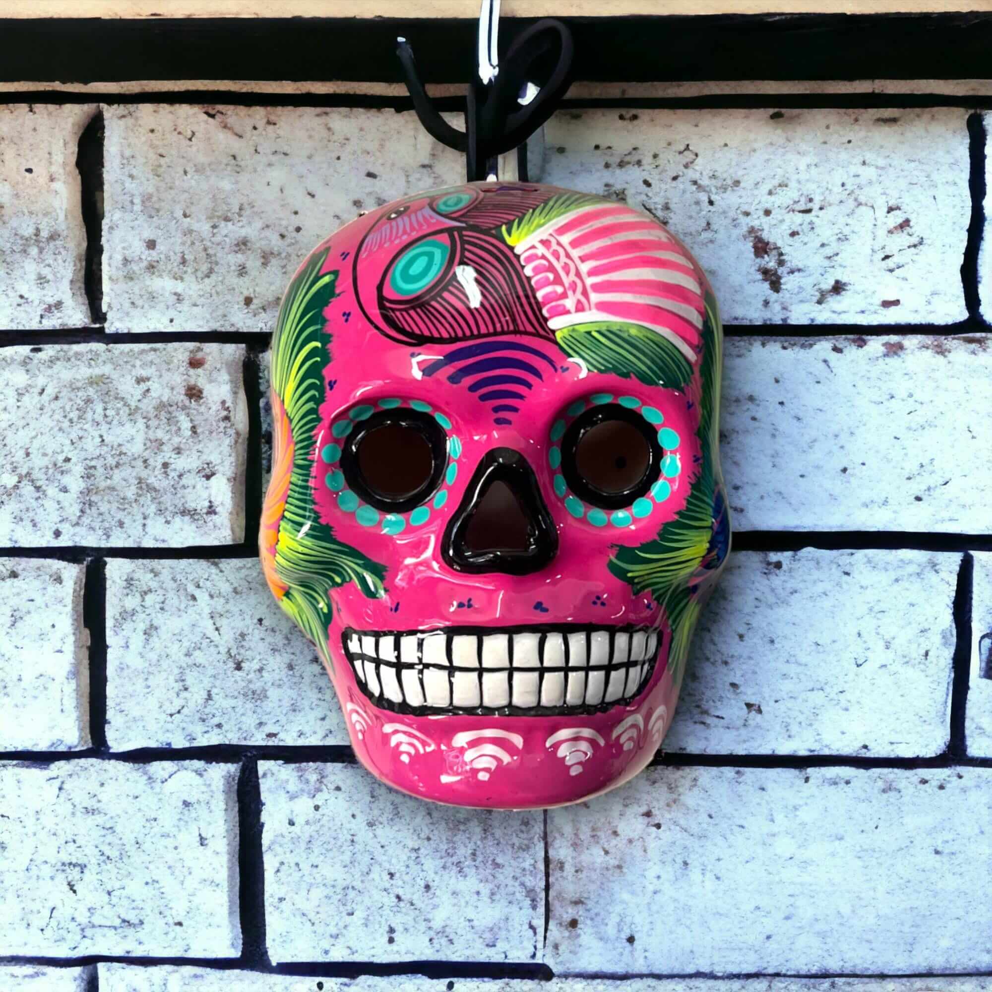 Colorful Calavera Skull | Hand-Painted Mexican Wall Art Decor