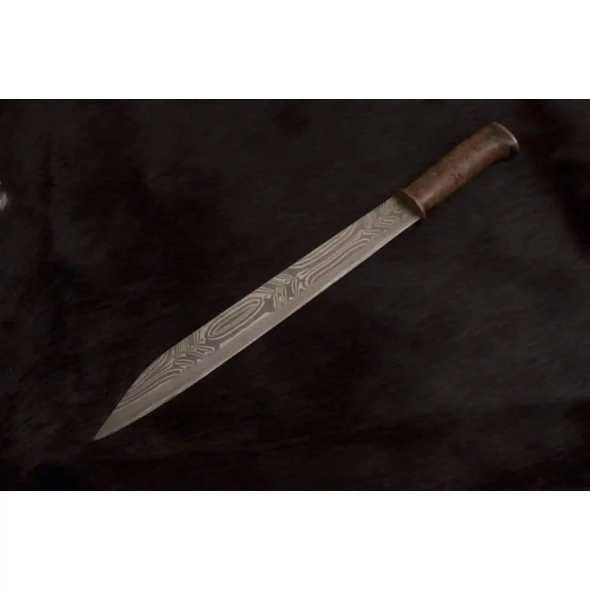 HandmadeRagnar's Seax Knife Damascus Steel Blade 16 Inch Fixed Blade