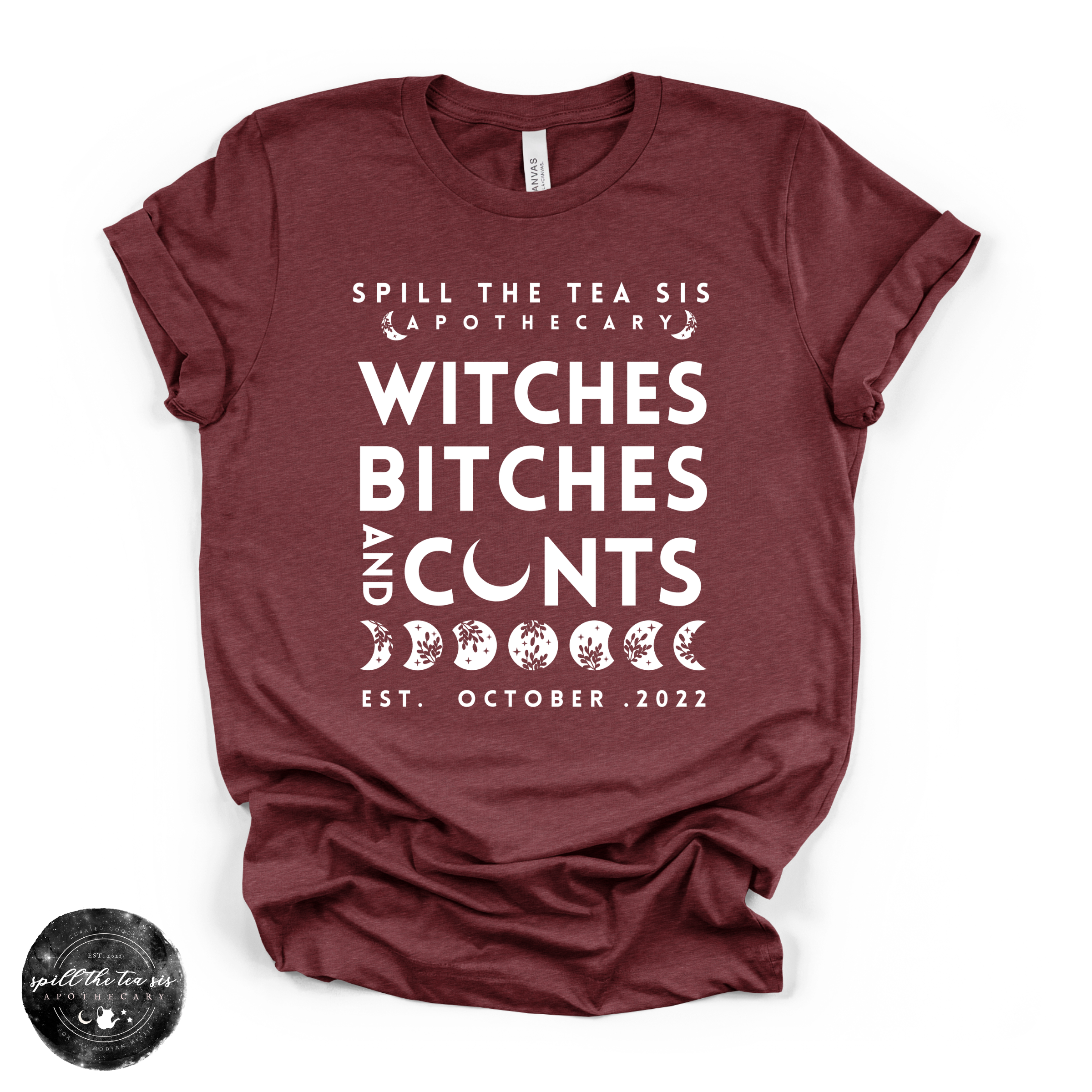 Witches, Btches & Cnts Tee ( WHITE DESIGN) | Bold Witchy Statement Graphic T-Shirt