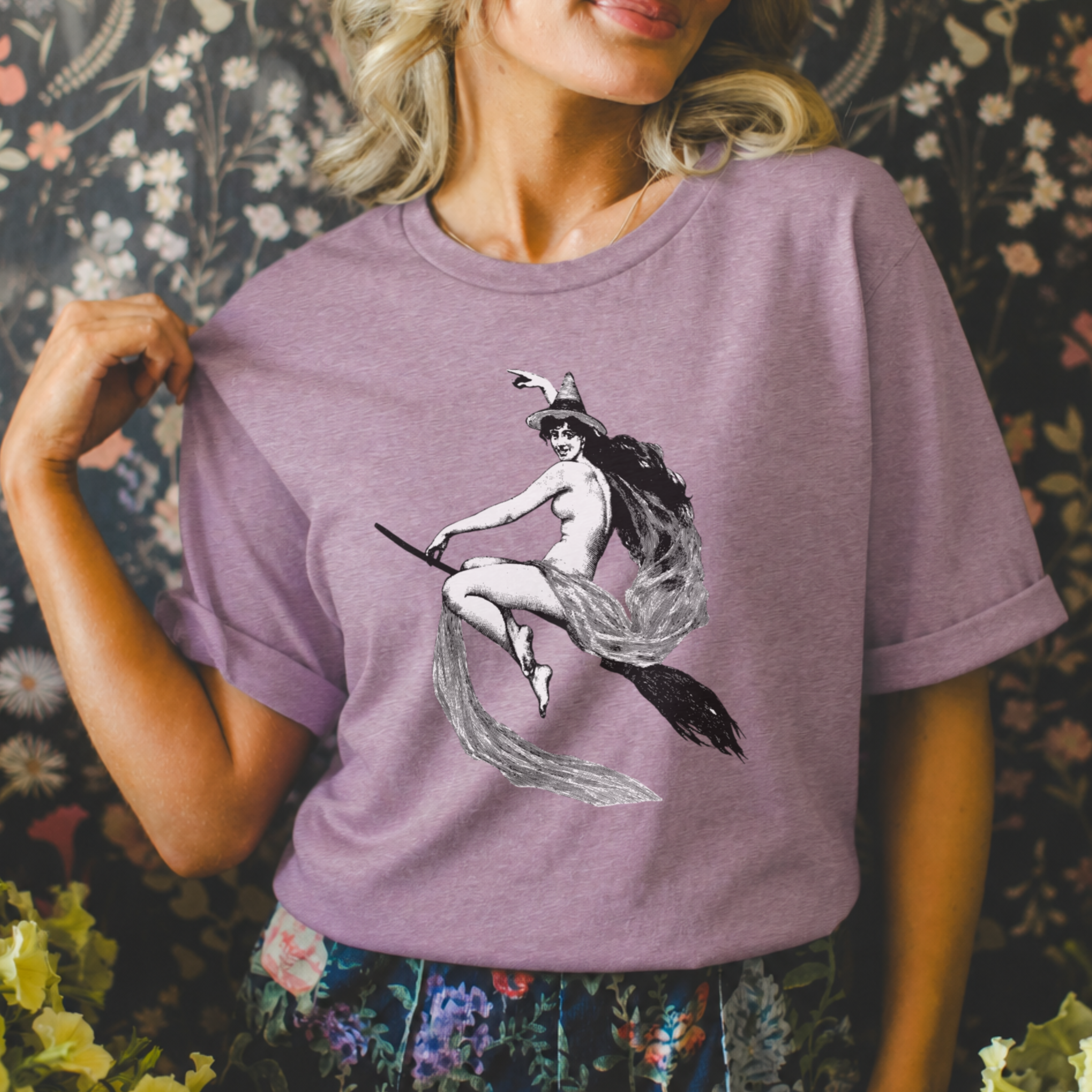Flying Witch Tee | Witchy Graphic T-Shirt