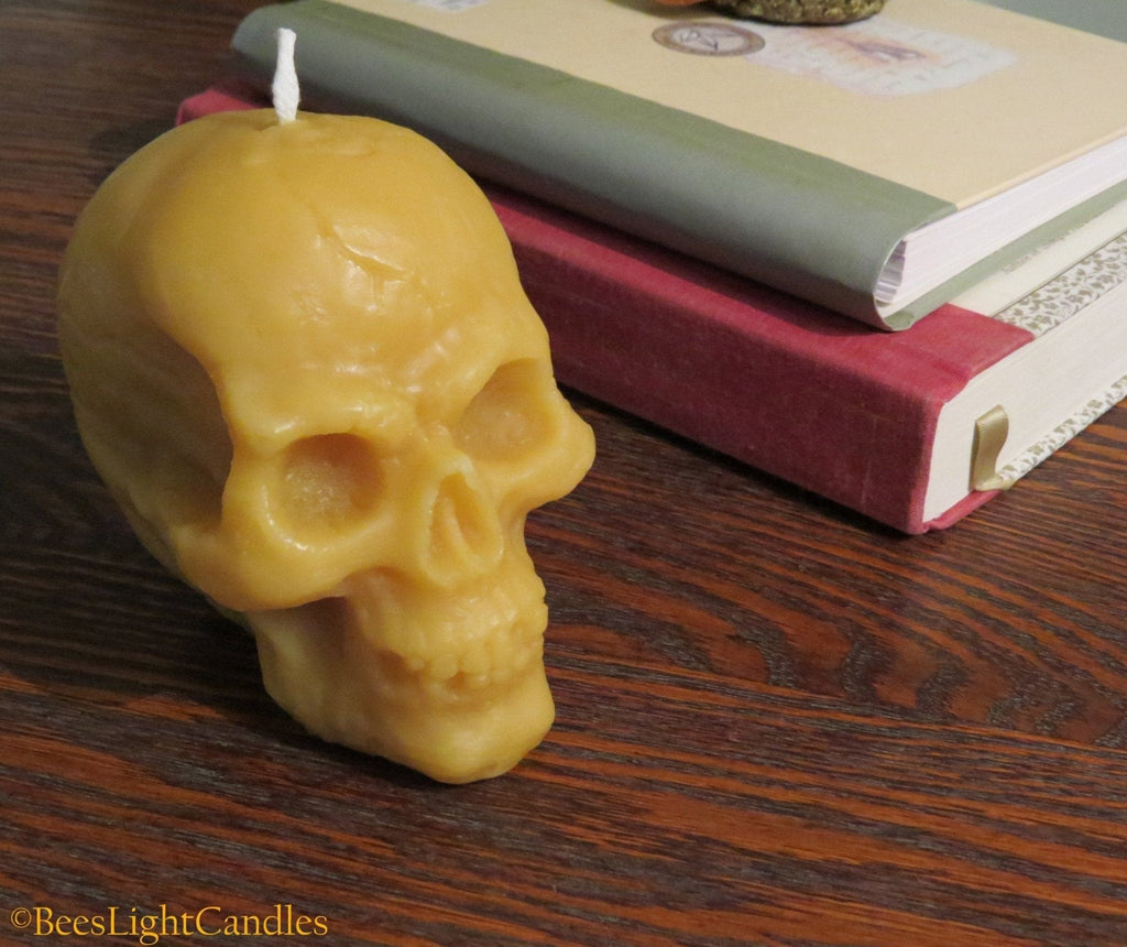 Large Skull Beeswax Candle (White or Yellow)