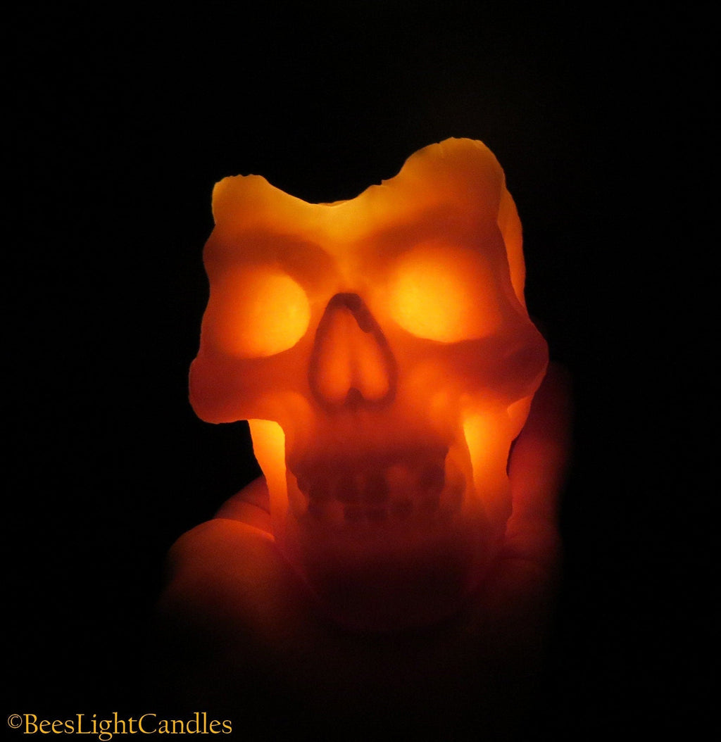 Large Skull Beeswax Candle (White or Yellow)
