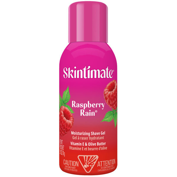 Skintimate Skin Therapy Raspberry Rain Shave Gel for Women, Travel Shaving Cream