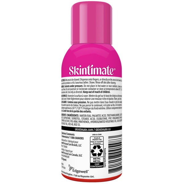 Skintimate Skin Therapy Raspberry Rain Shave Gel for Women, Travel Shaving Cream