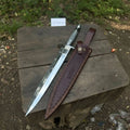 Silver Wire Medieval Quillon Dagger  Mirror Polish Handmade Steel Blade