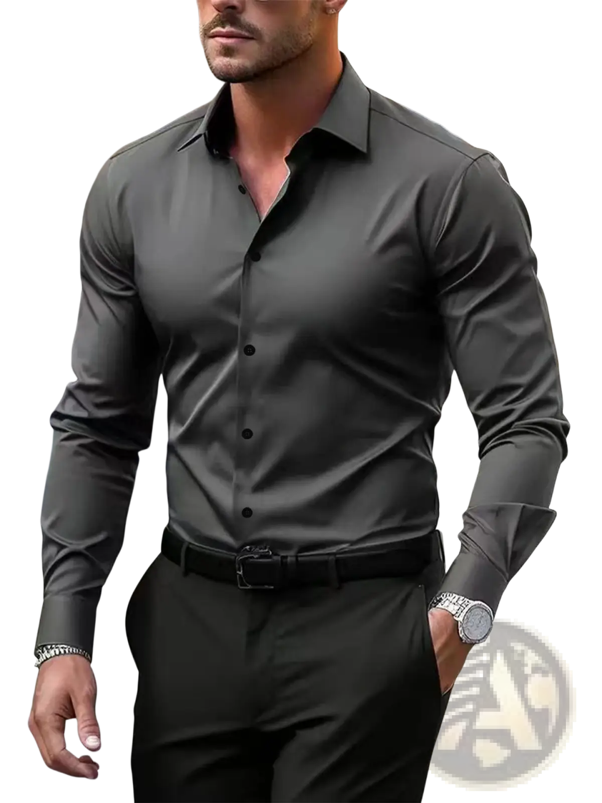Men's Premium Slim Fit Long Sleeve Button Down Dress Shirt