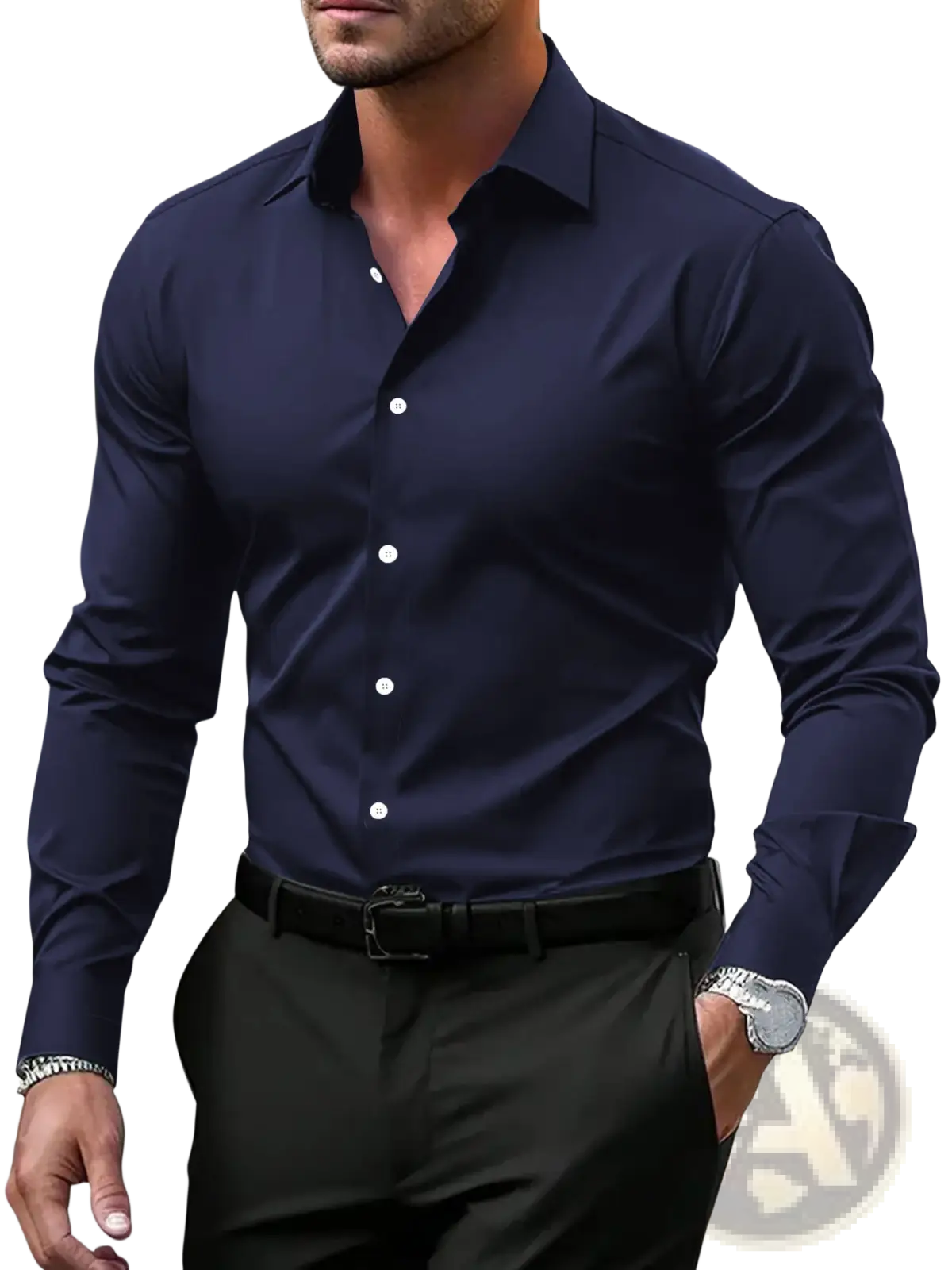 Men's Premium Slim Fit Long Sleeve Button Down Dress Shirt