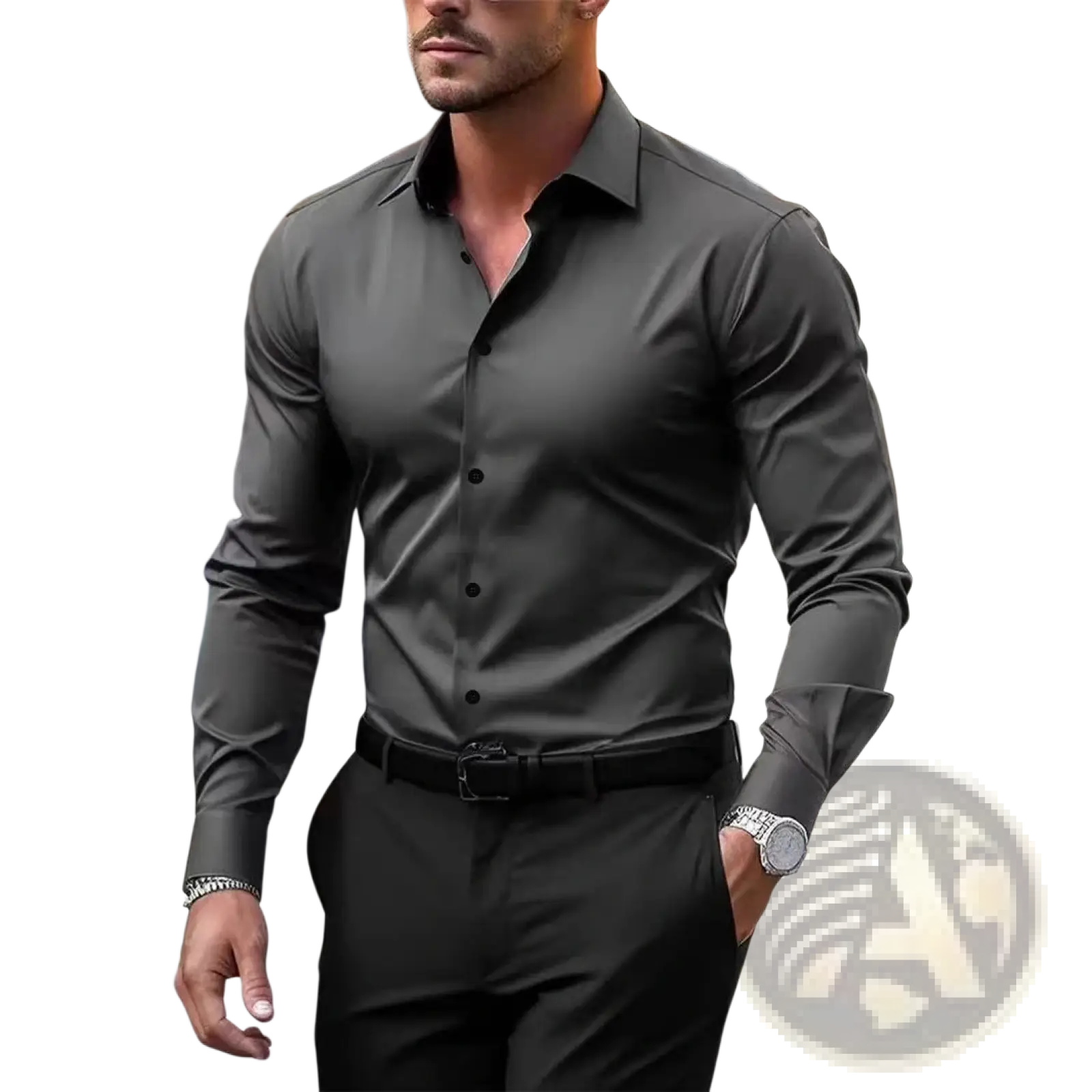 Men's Premium Slim Fit Long Sleeve Button Down Dress Shirt