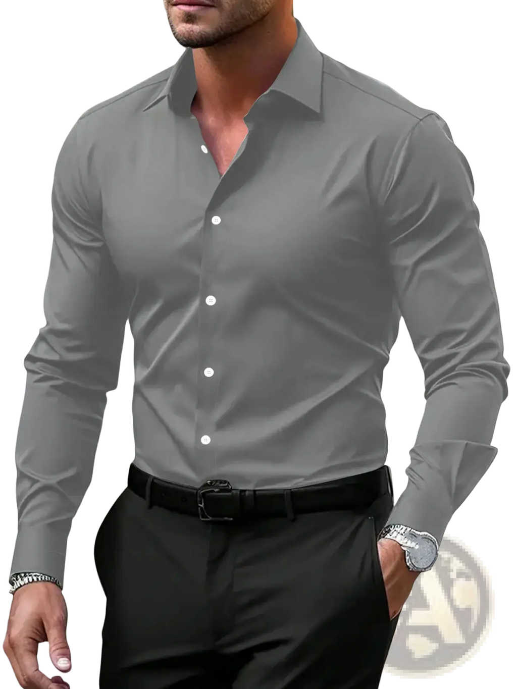 Men's Premium Slim Fit Long Sleeve Button Down Dress Shirt