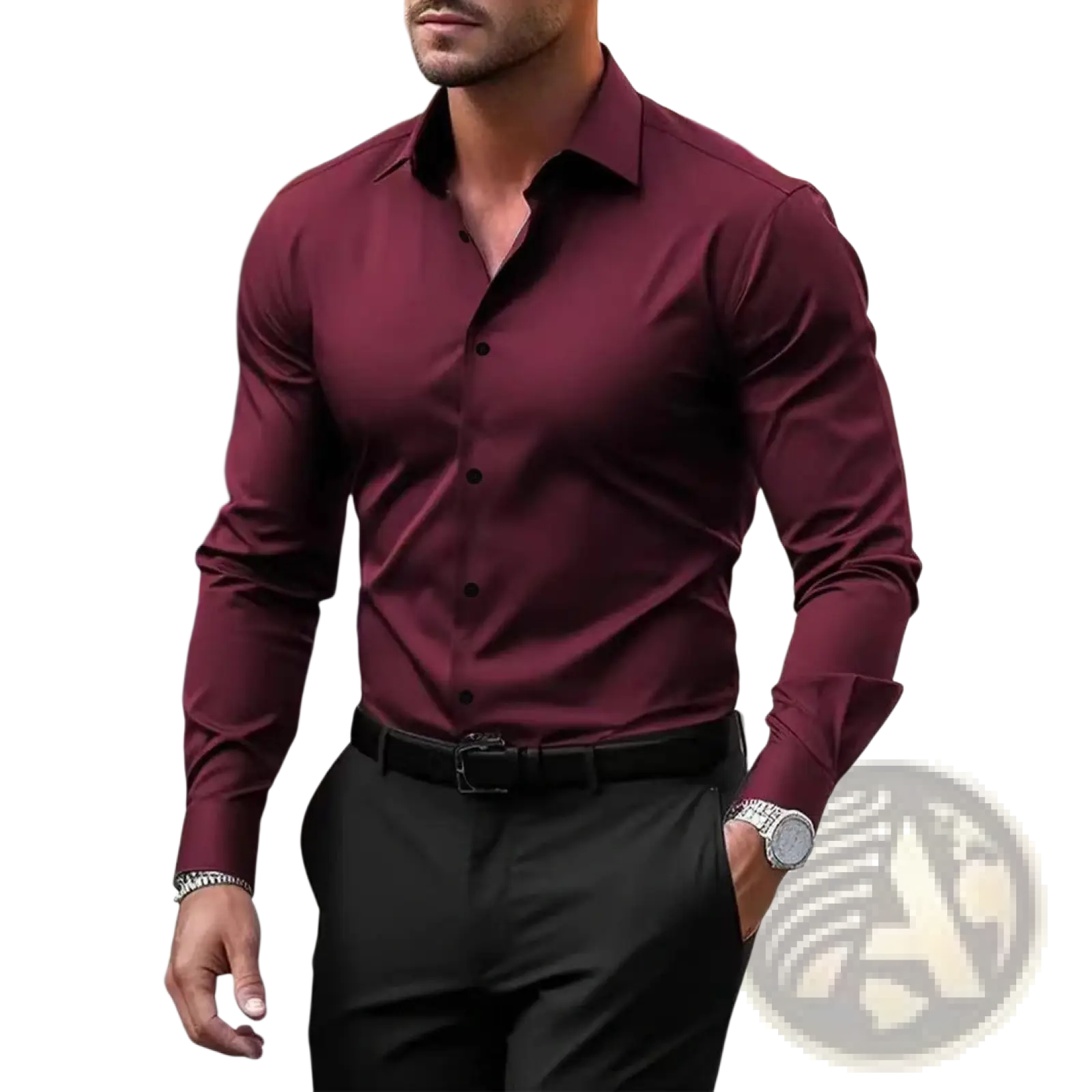 Men's Premium Slim Fit Long Sleeve Button Down Dress Shirt