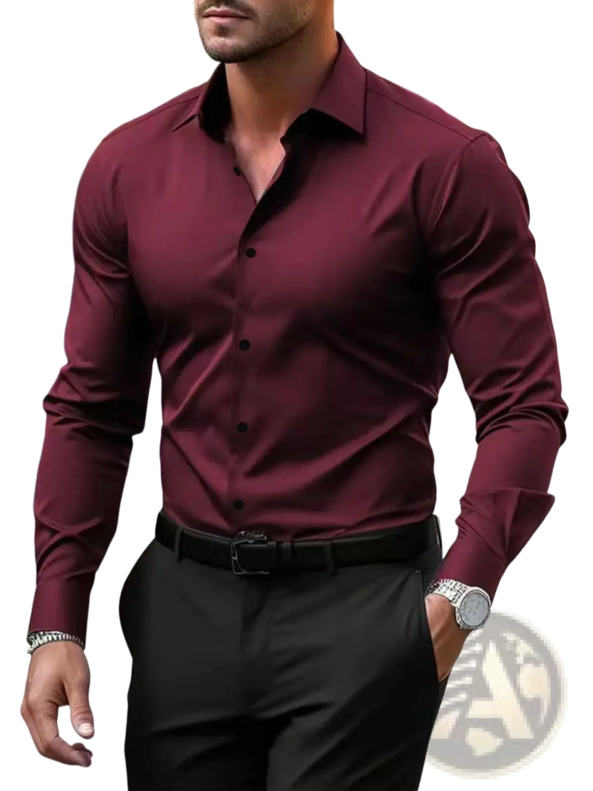 Men's Premium Slim Fit Long Sleeve Button Down Dress Shirt
