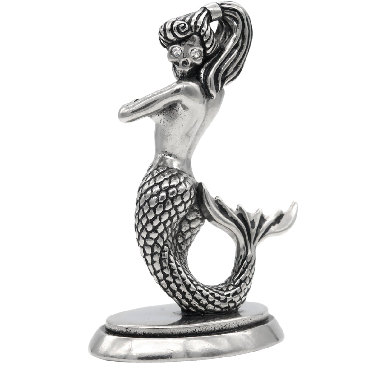 Mermaid Skull Statue Gothic Resin Home Decor Figurine