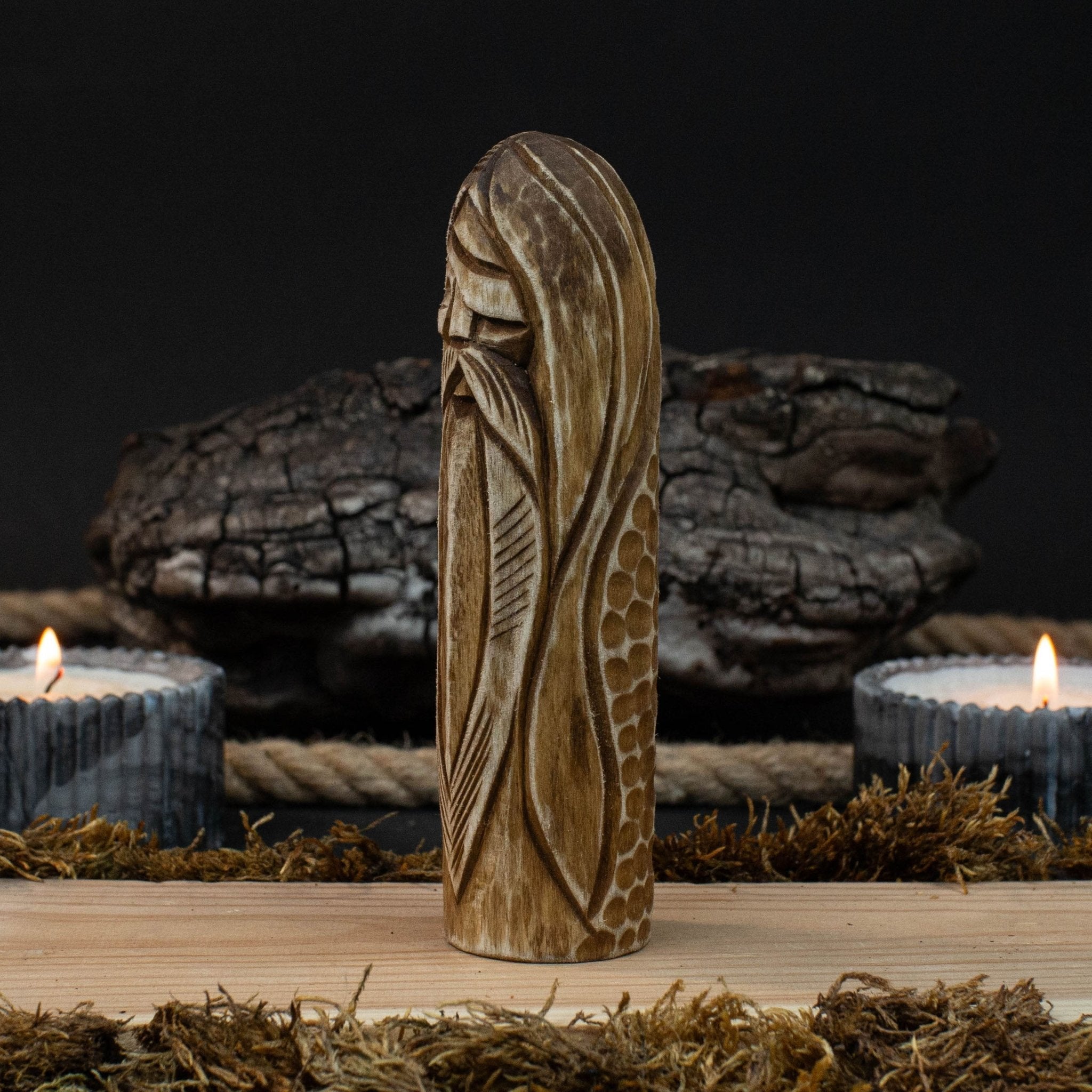 Odin Figurine – 13 cm (5.1 inches) Hand-Carved Wooden Norse God Statue
