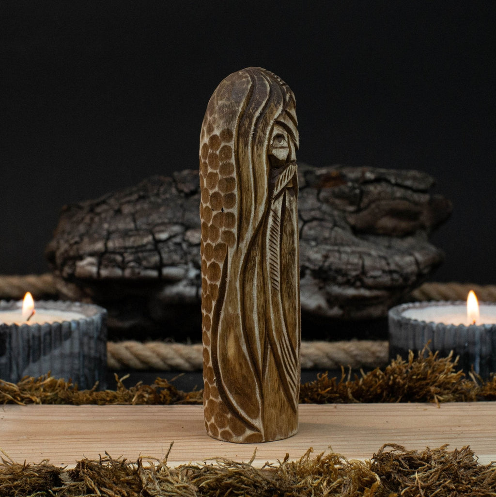 Odin Figurine – 13 cm (5.1 inches) Hand-Carved Wooden Norse God Statue