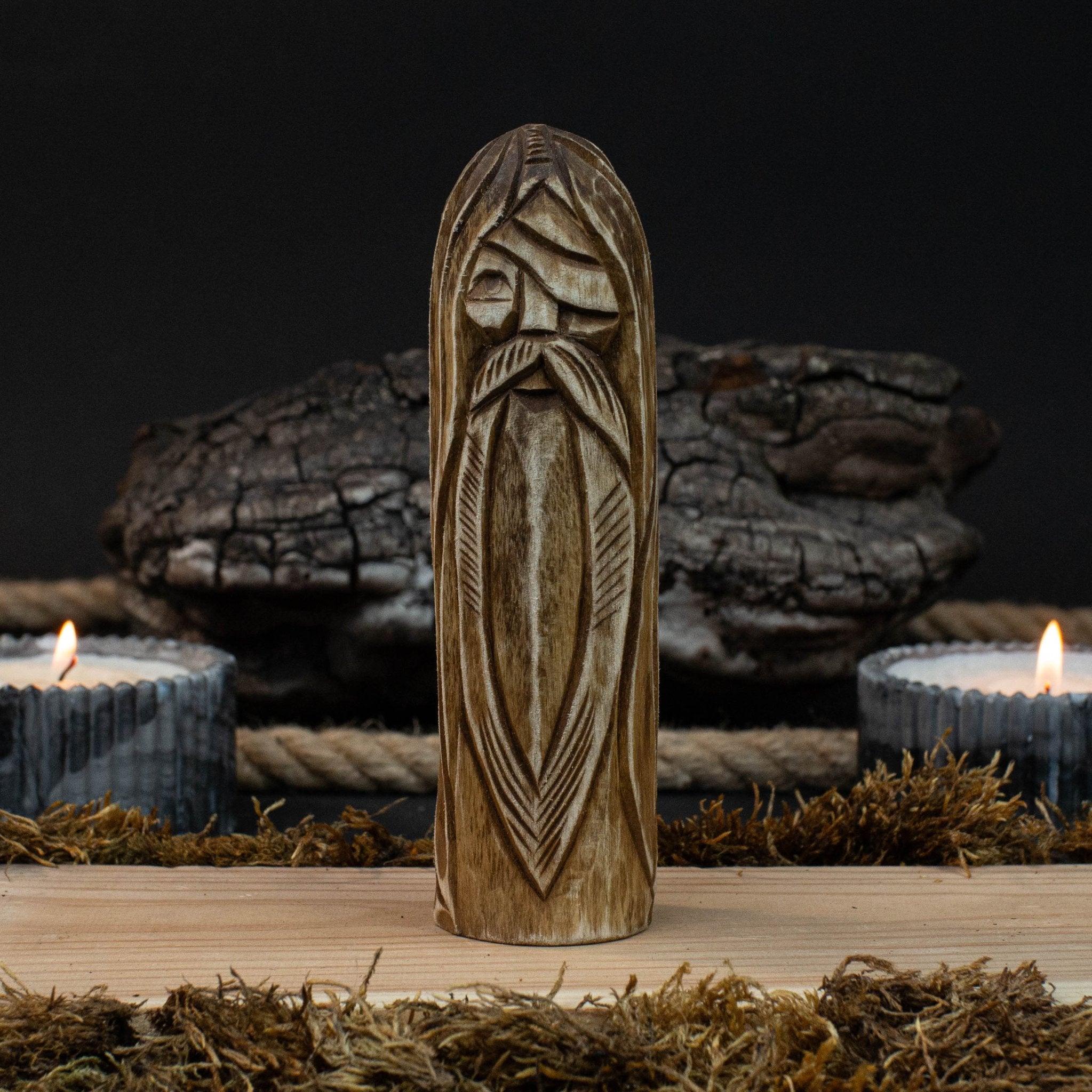 Odin Figurine – 13 cm (5.1 inches) Hand-Carved Wooden Norse God Statue
