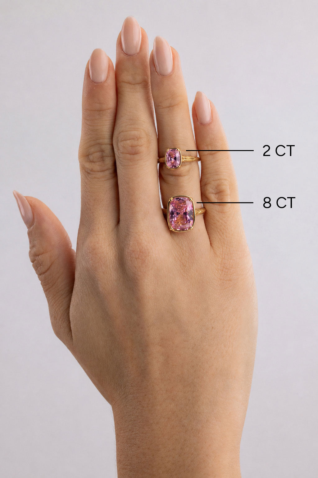 Sterling Silver Elongated Cushion Pink Sapphire CZ Cocktail Ring
