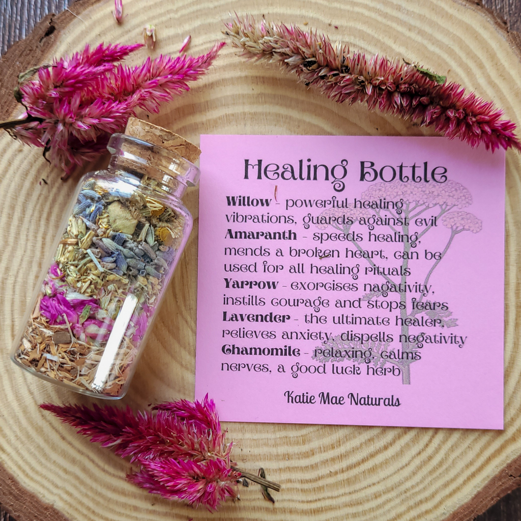 Healing Spell Bottle, Intention Setting for Healing and Calm
