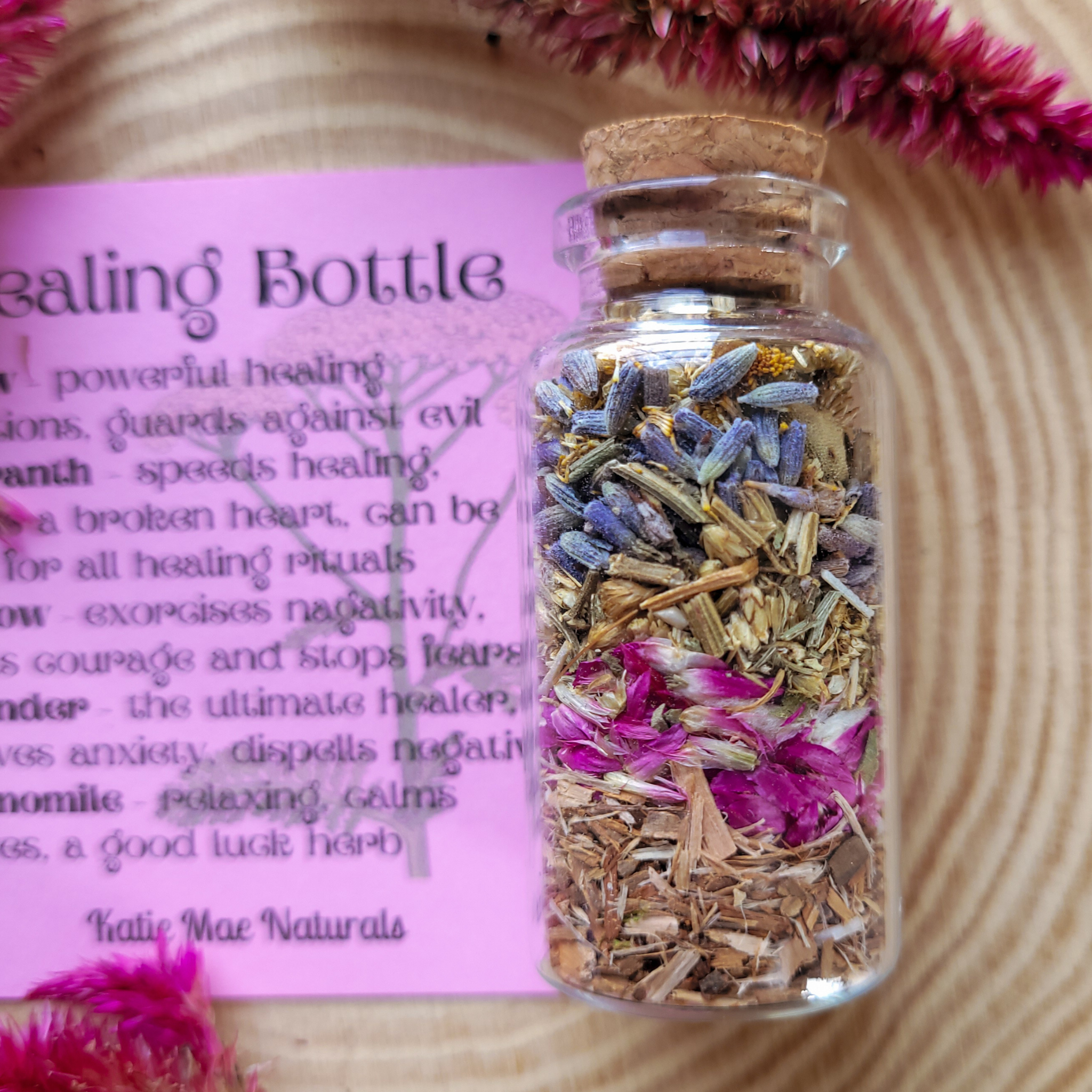 Healing Spell Bottle, Intention Setting for Healing and Calm