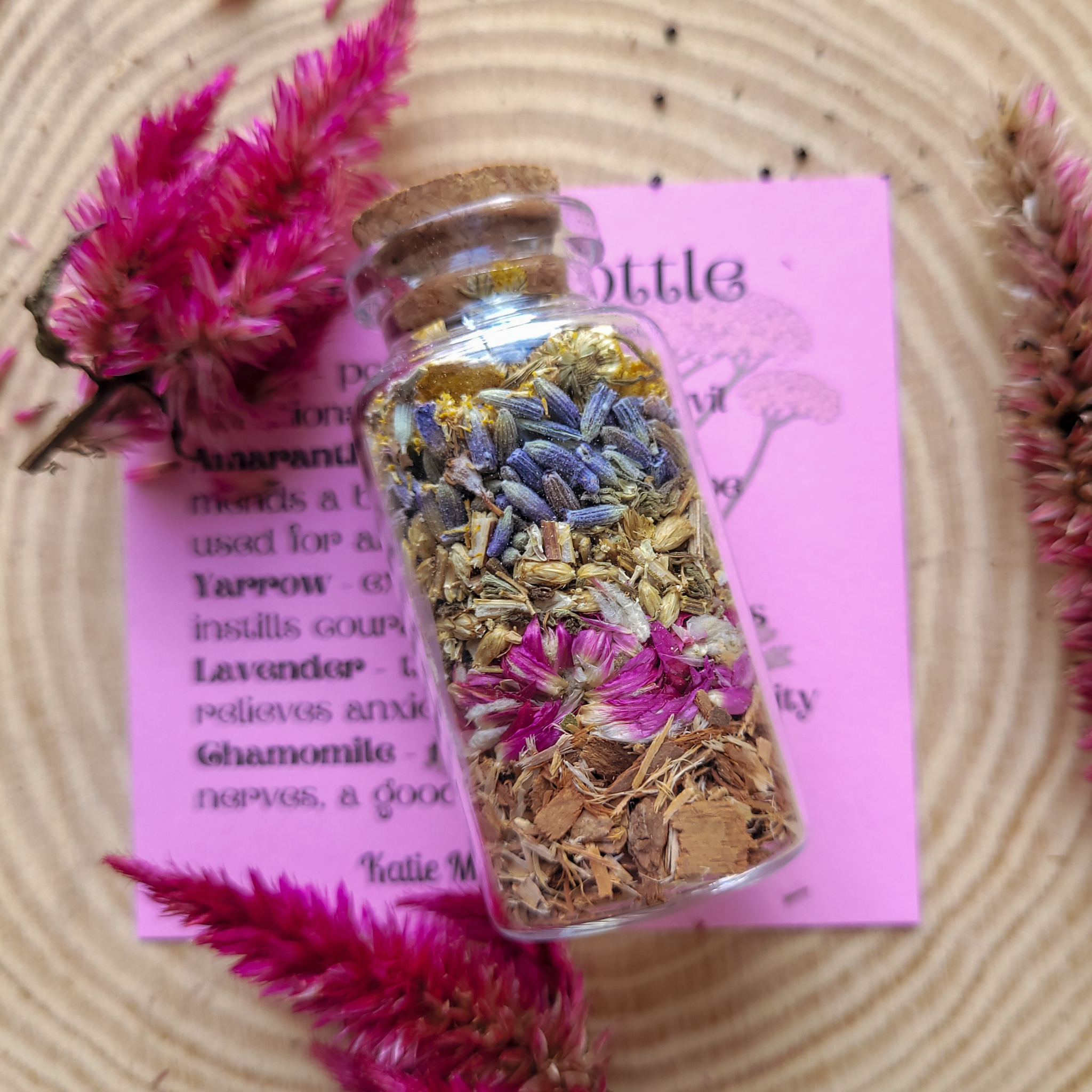 Healing Spell Bottle, Intention Setting for Healing and Calm