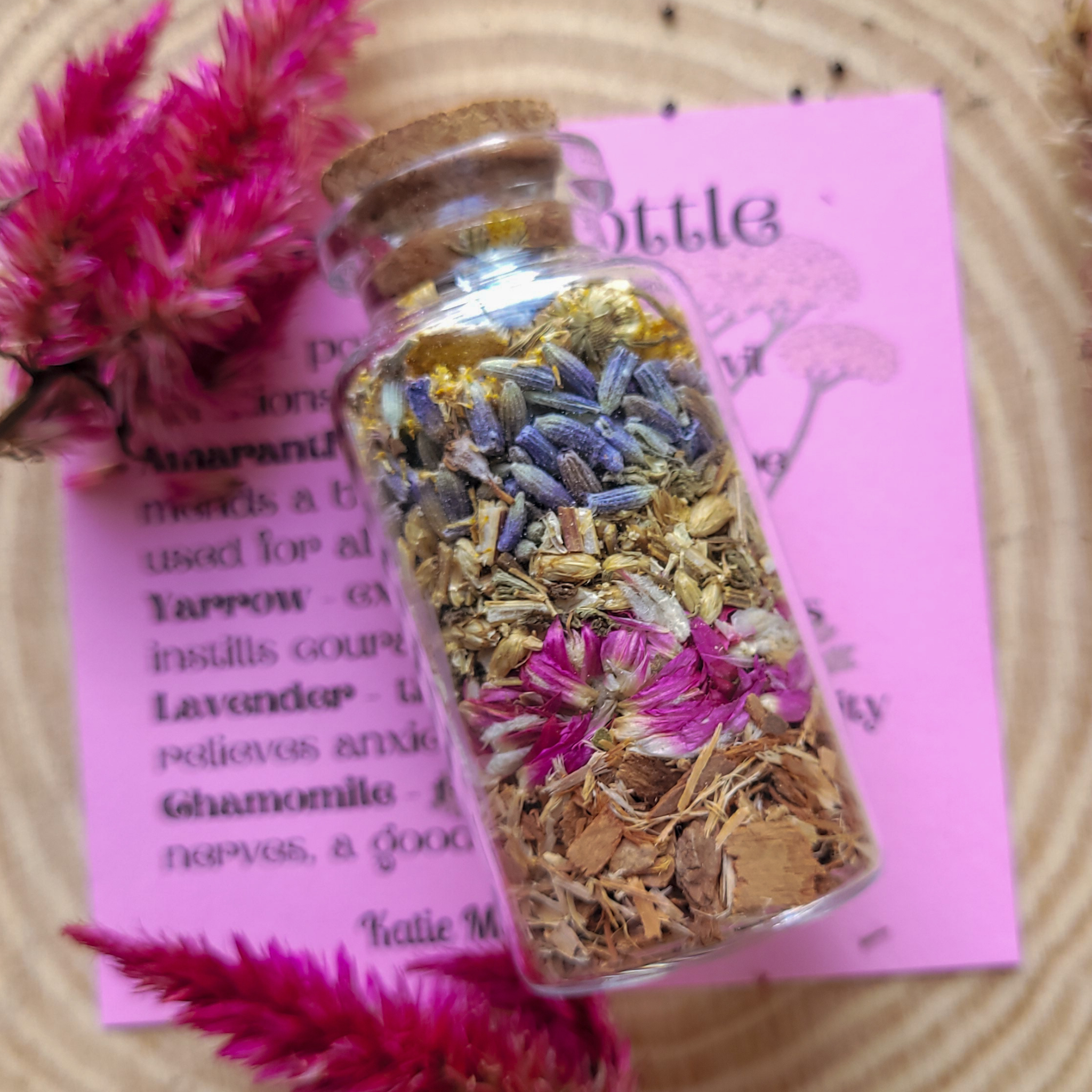 Healing Spell Bottle, Intention Setting for Healing and Calm