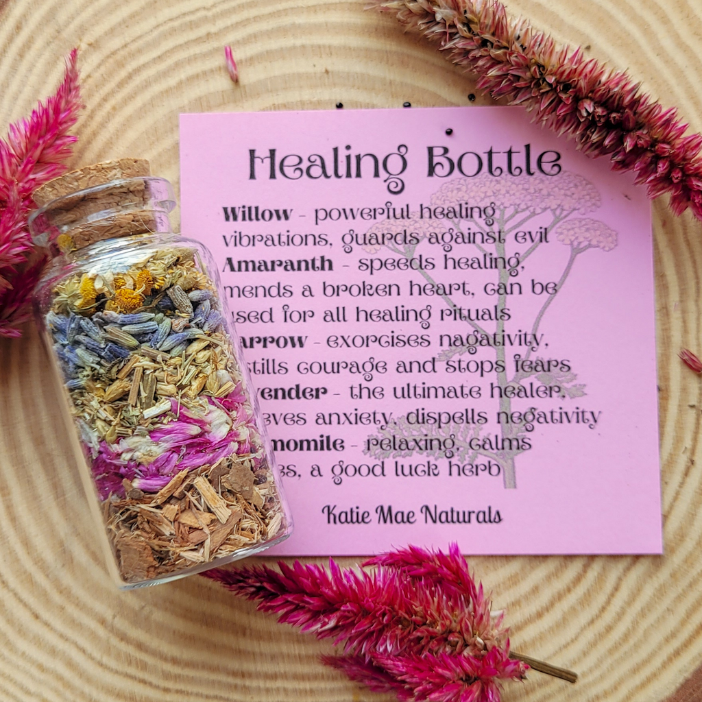 Healing Spell Bottle, Intention Setting for Healing and Calm